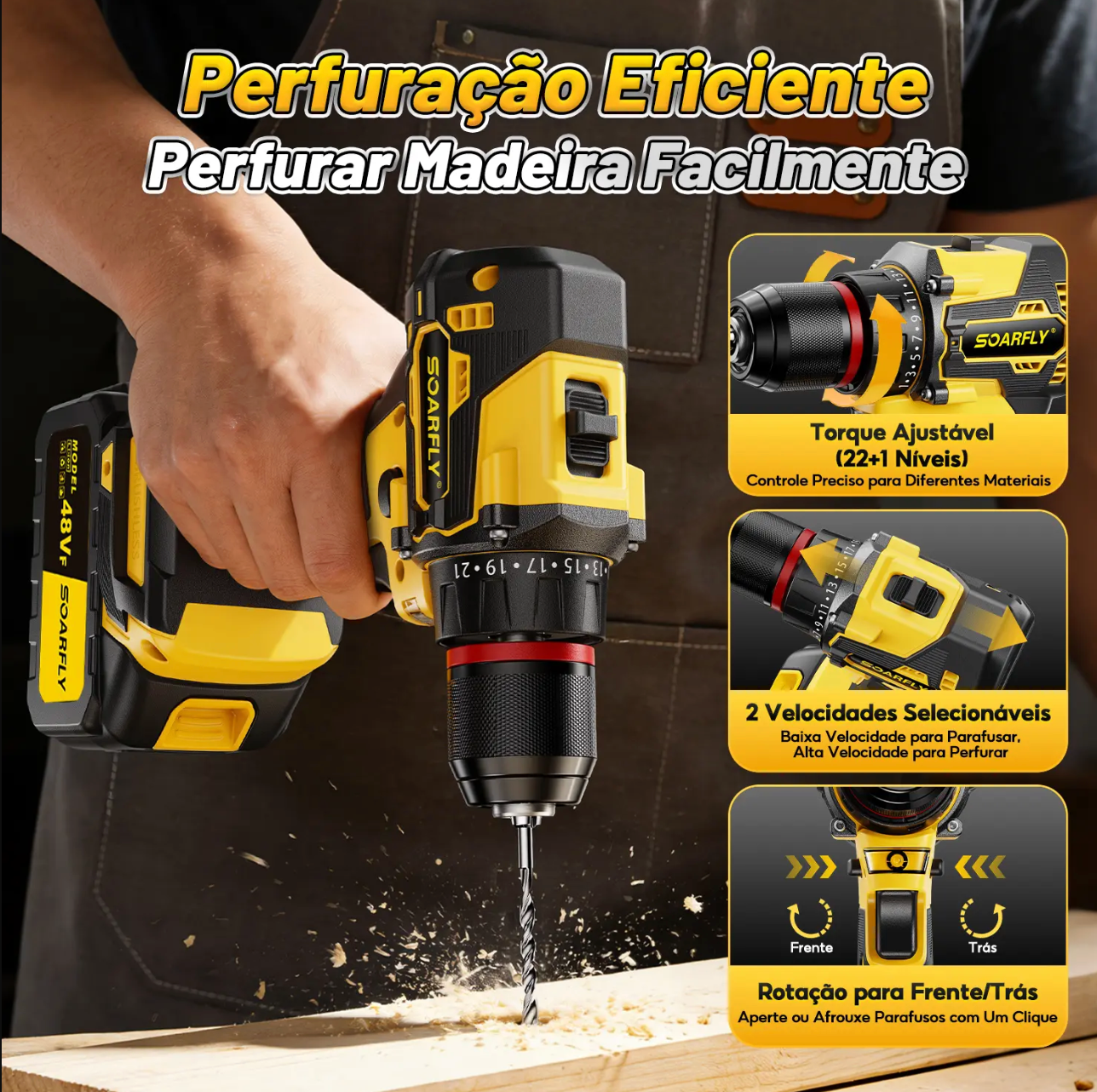 Kit Ferramentas 4 em 1 - Martelete + Esmerilhadeira + Furadeira Parafusadeira +Impacto Chave | Ideal para Reformas Residenciais e Reparos Domésticos