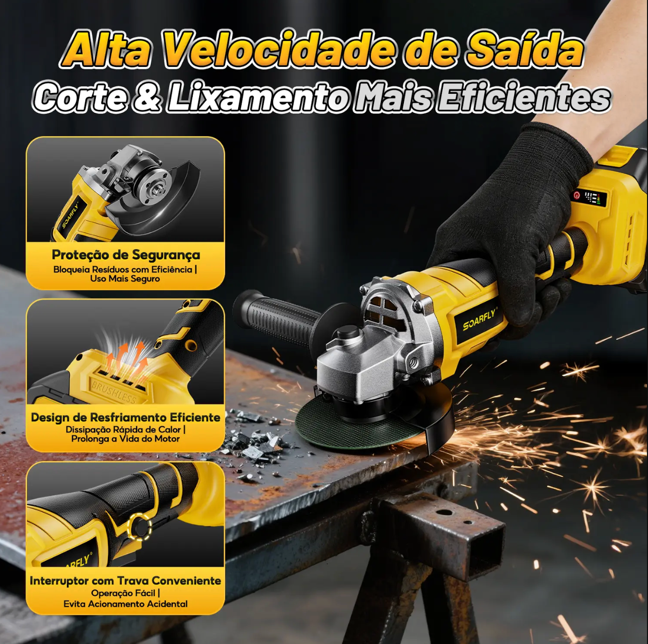 Kit Ferramentas 4 em 1 - Martelete + Esmerilhadeira + Furadeira Parafusadeira +Impacto Chave | Ideal para Reformas Residenciais e Reparos Domésticos