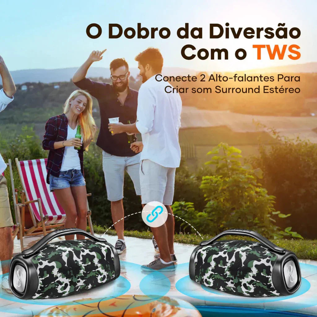 đ„ QUEIMA DE ESTOQUE!! đ„ Caixa de Som Premium Boombox DR-909 Bluetooth 200w 39000mah Tws Ipx6.