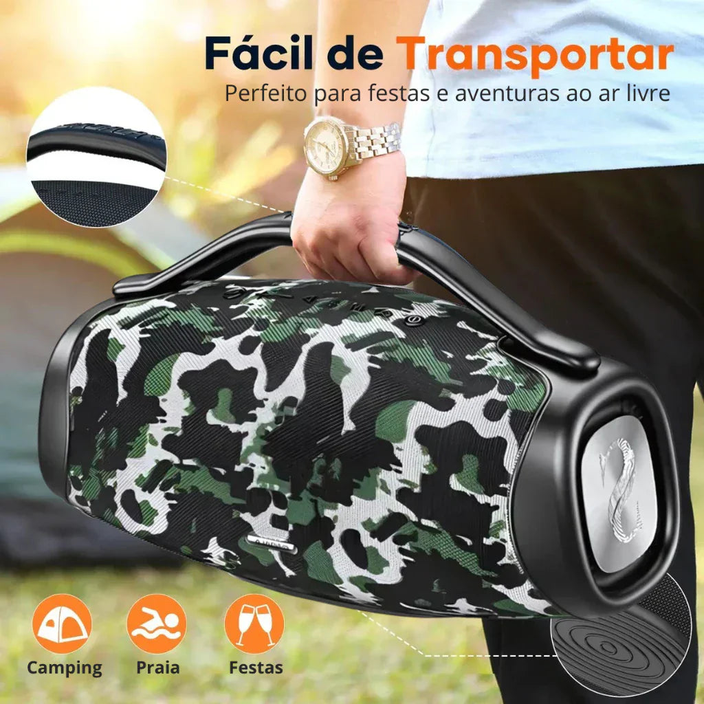 đ„ QUEIMA DE ESTOQUE!! đ„ Caixa de Som Premium Boombox DR-909 Bluetooth 200w 39000mah Tws Ipx6.