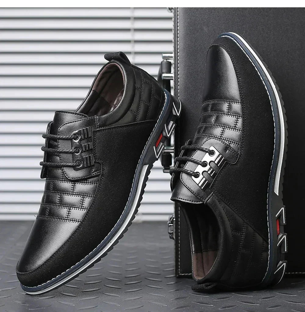 Sapato Casual de Couro Masculino - Clássico Moderno