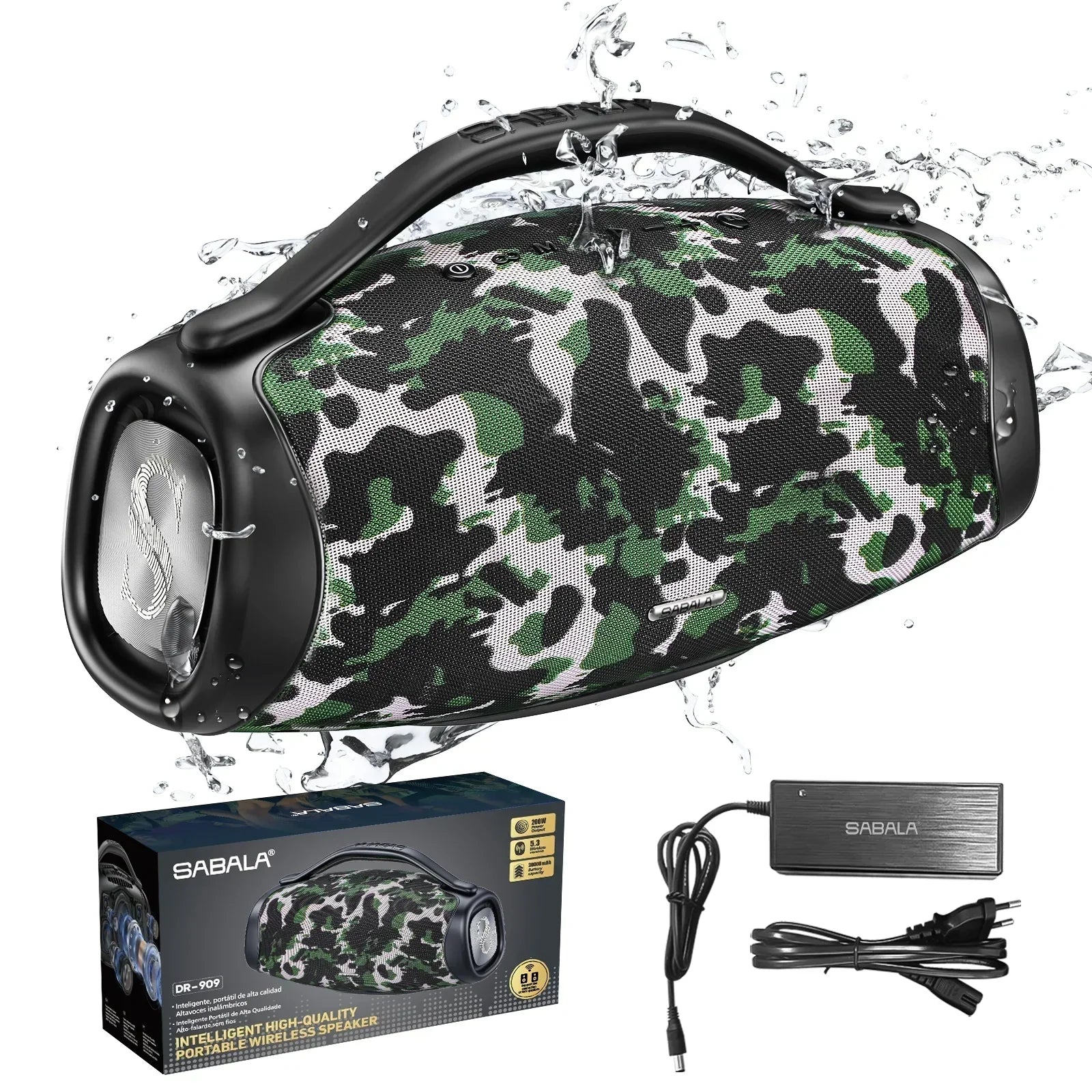 🔥  QUEIMA DE ESTOQUE!! 🔥 Caixa de Som Premium Boombox DR-909 Bluetooth 200w 39000mah Tws Ipx6.