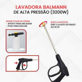 Lavadora de Alta Pressão Balmann + BRINDES: Kit de Engates e Limpeza Profissional