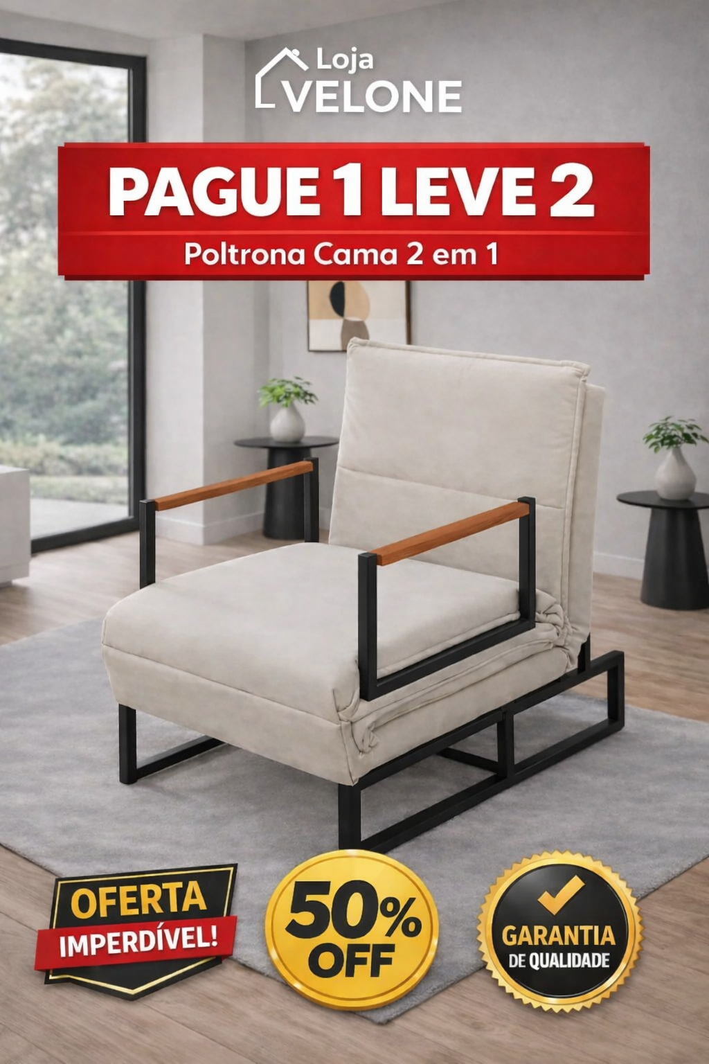 [LEVE 2, PAGUE 1] POLTRONA CAMA MULTIFUNCIONAL 2 EM 1 + BRINDES EXCLUSIVOS