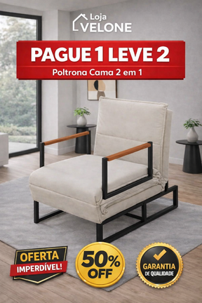 [LEVE 2, PAGUE 1] POLTRONA CAMA MULTIFUNCIONAL 2 EM 1 + BRINDES EXCLUSIVOS