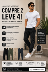 [LEVE 4 PAGUE 2] CALÇAS RETA EM SARJA PREMIUM MASCULINA (ESTILO E CONFORTO EM CADA PASSO!)