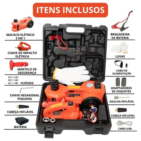 KIT AUTOMOTIVO DE EMERGÊNCIA 5 EM 1 — COMPLETO PARA QUALQUER IMPREVISTO + Brindes