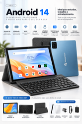 Tablet EasyTech Ultra 14 Full HD IPS | 128GB + 6GB RAM | Android 13 | Dual Chip | 6000mAh 🔥 + BRINDE: Capinha e Teclado
