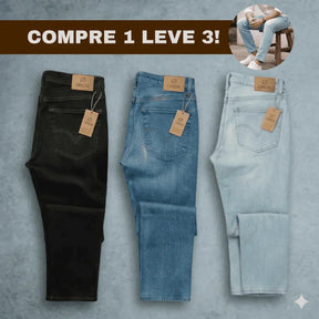(Compre 1 Leve 3) Calça Jeans Masculina Elastano Premium + Frete Grátis 🔥