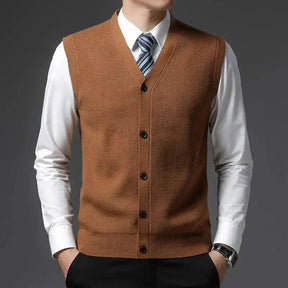 Colete de Malha de Lã Masculino - Elegância e Conforto