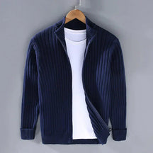 Cardigan Masculino com Zíper e Gola Alta - Outono/Inverno 2024