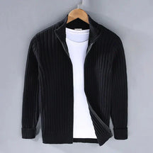 Cardigan Masculino com Zíper e Gola Alta - Outono/Inverno 2024