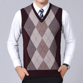 Colete Xadrez Masculino de Lã - Estilo e Conforto