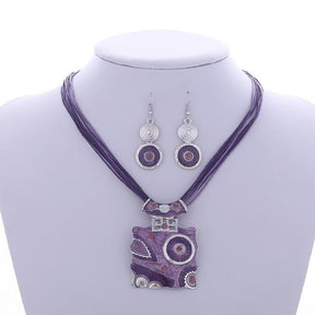 Conjunto de Colar e Brincos ZOSHI Africano