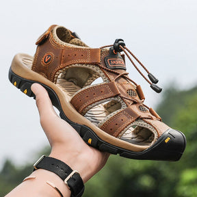 Sandália Masculina de Couro - Conforto e Estilo - Verão 2024